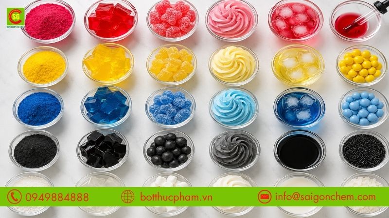Các loại phẩm màu thực phẩm phổ biến